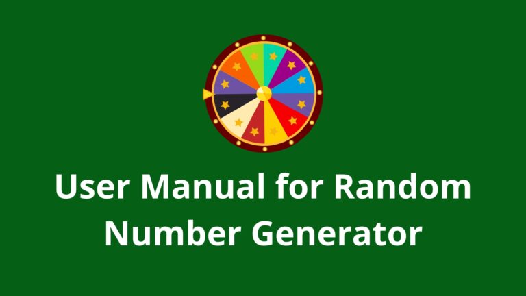 User Manual for Random Number Generator